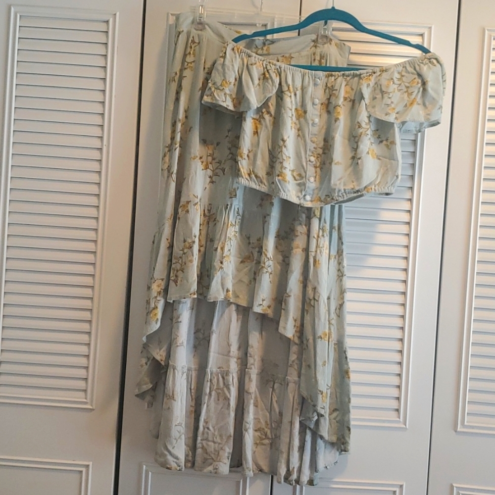 Crop Top and Skirt Set